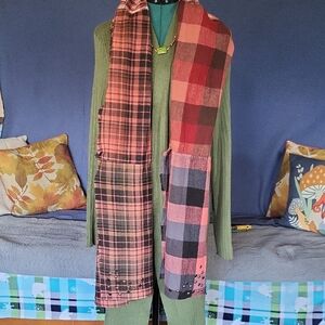 Plaid Pink and Black Scarf